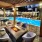 pool with firepits and coverings